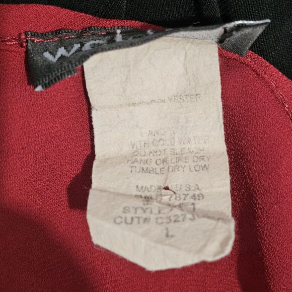 Wet Seal - Tank Top Sheer Flowy Embroidered Strip - Size L - Maroon - Picture 8 of 8